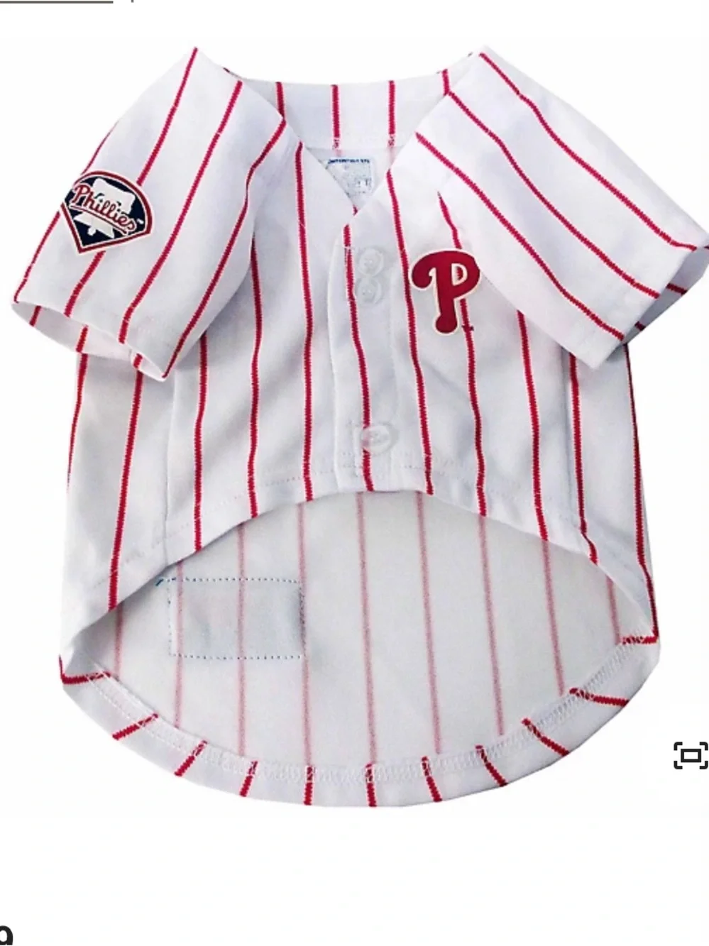NWOT Pets First Phillies Dog White & Red Pinstripe Jersey - XXL